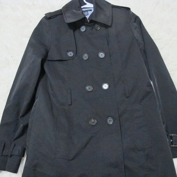 Tommy Hilfiger Black Long Sleeve winter Women's Pea Coat Size Small EUC - Picture 4 of 7